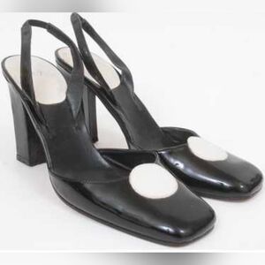 Vintage Joey-O black patent leather slingback pumps Size 9